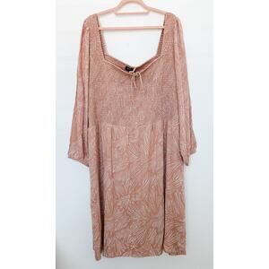 NWT ABLE Joyce Smocked Square Neck Midi Dress Size 3X Boho Chic‎ Cottagecore